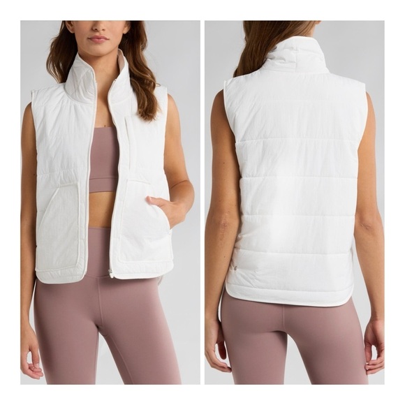 Zella Jackets & Blazers - Zella Packable Ivory Cloud Puffer Vest NWOT